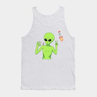 Alien make selfie with ricket Tank Top